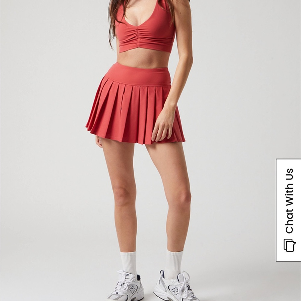 Pacsun PAC 1980 PAC WHISPER Active Red Dropped Waist Pleated Mini Skort